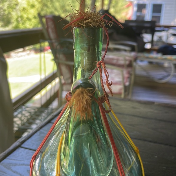 🍷Vintage Italian Blown Green Glass Wine Decanter 🍷 - Picture 12 of 14